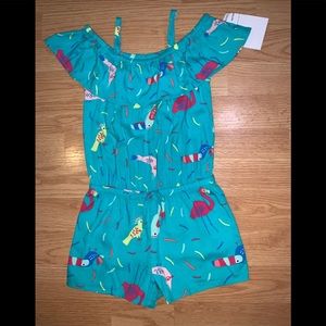 Cat and jack toddler girls green shorts romper!